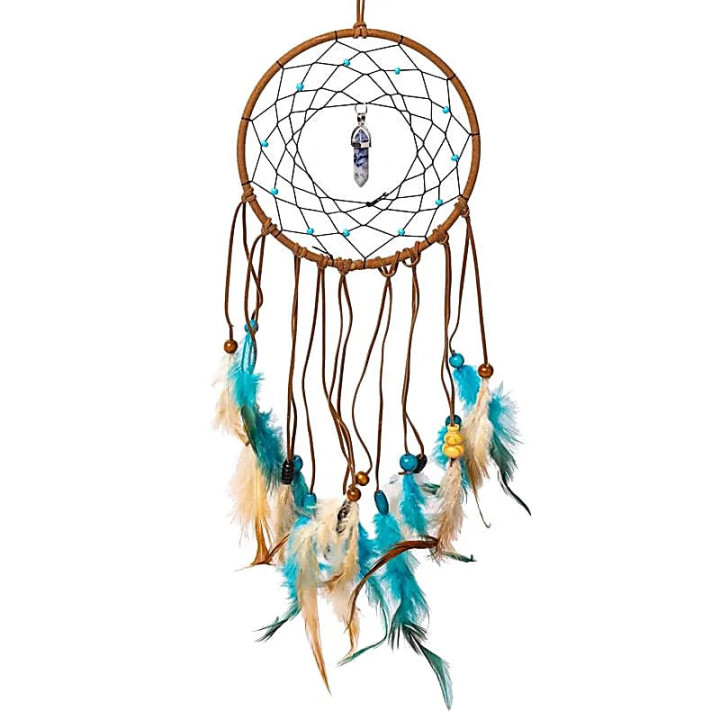 Capteur de rêves sodalite avec pendule – ±13x45cm | Pieralune