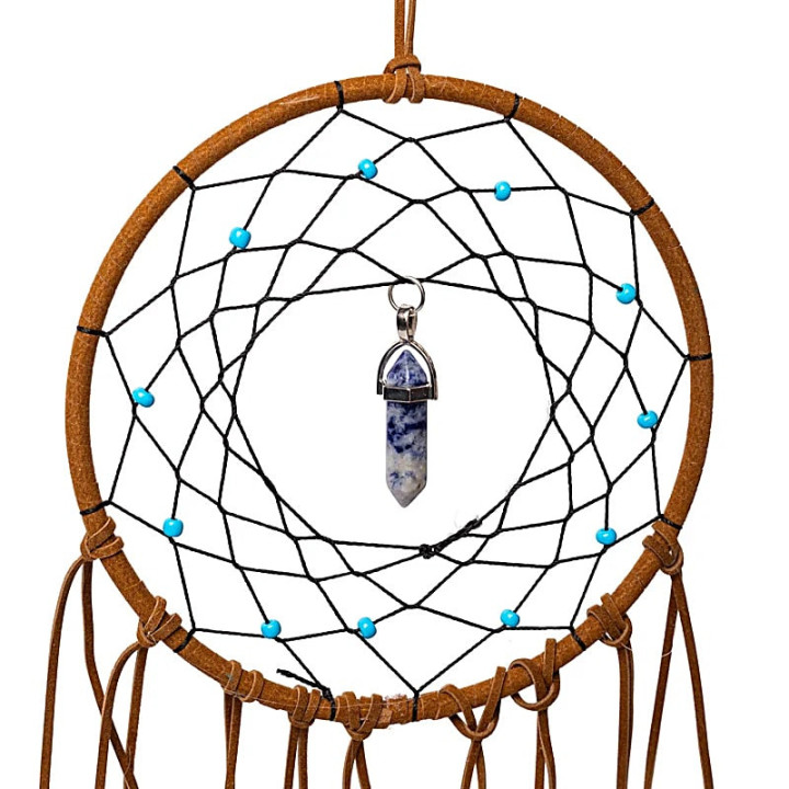Capteur de rêves sodalite avec pendule – ±13x45cm | Pieralune