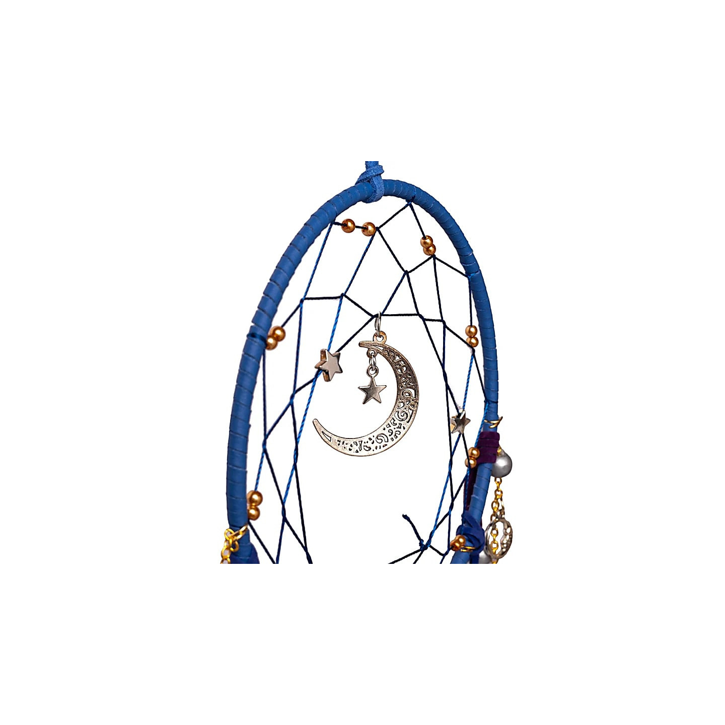 Capteur de rêves lune avec améthyste roulée – ±16x45cm | Pieralune