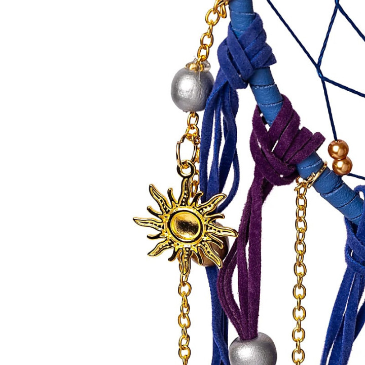 Capteur de rêves lune avec améthyste roulée – ±16x45cm | Pieralune