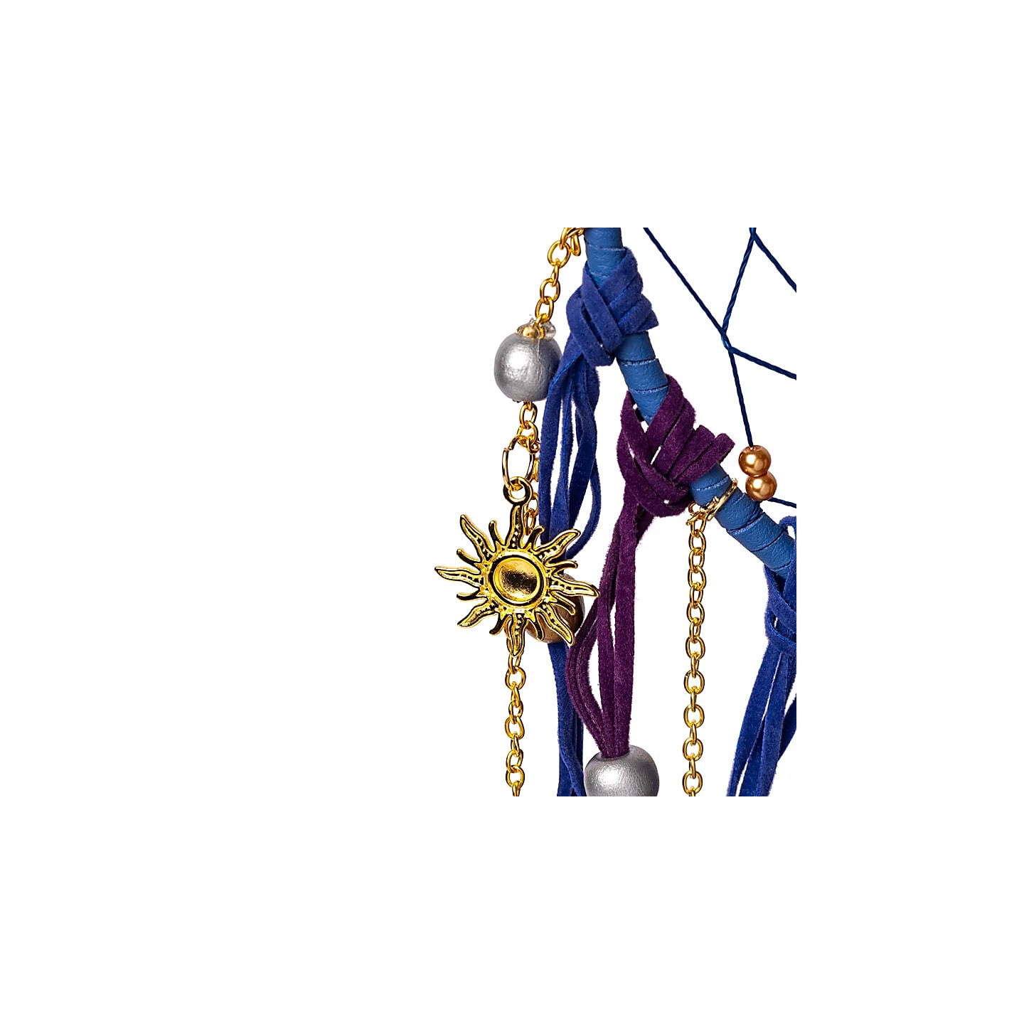 Capteur de rêves lune avec améthyste roulée – ±16x45cm | Pieralune