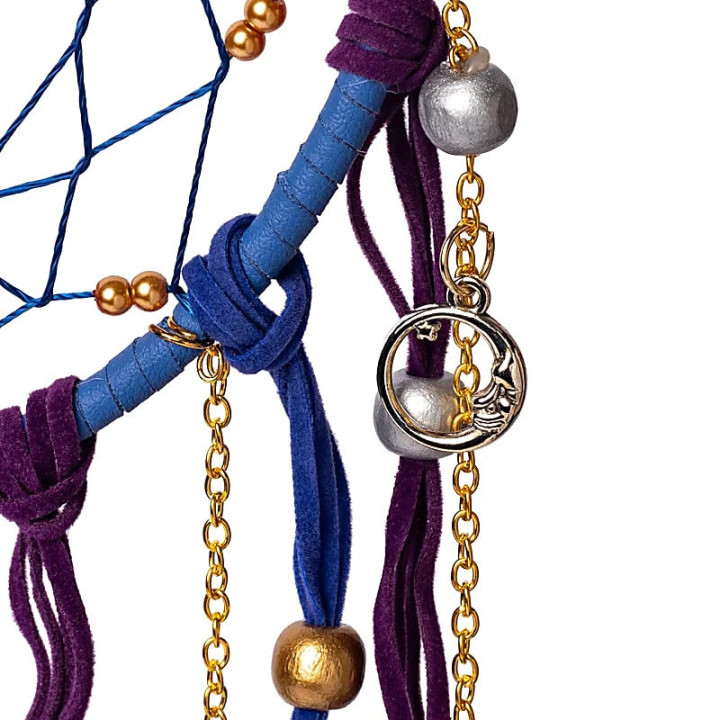 Capteur de rêves lune avec améthyste roulée – ±16x45cm | Pieralune