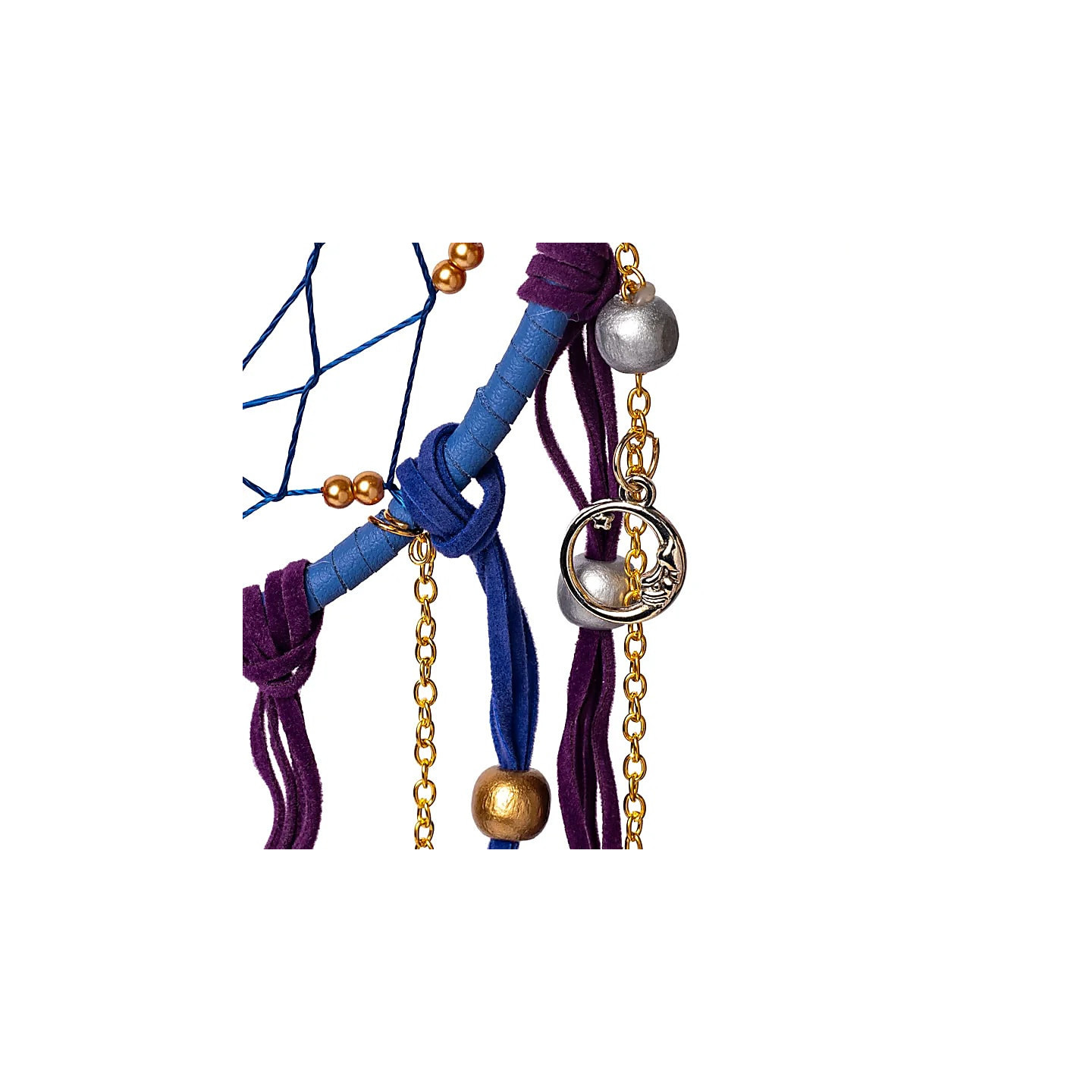 Capteur de rêves lune avec améthyste roulée – ±16x45cm | Pieralune