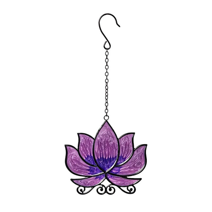 Suspension de fenêtre lotus violet | Pieralune