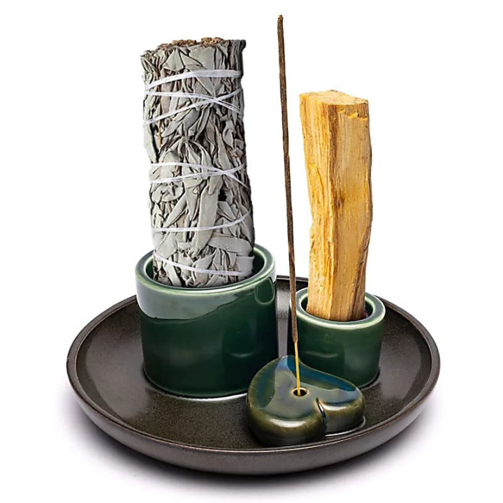 Brûleur en céramique Palo Santo, smudge et encens cœur ... | Pieralune