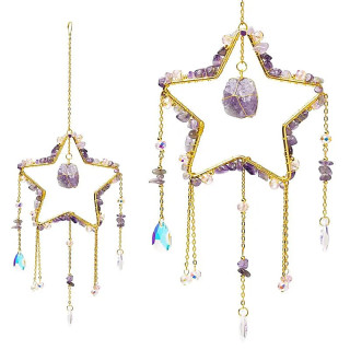 Attrape-soleil étoile avec améthyste | Pieralune
