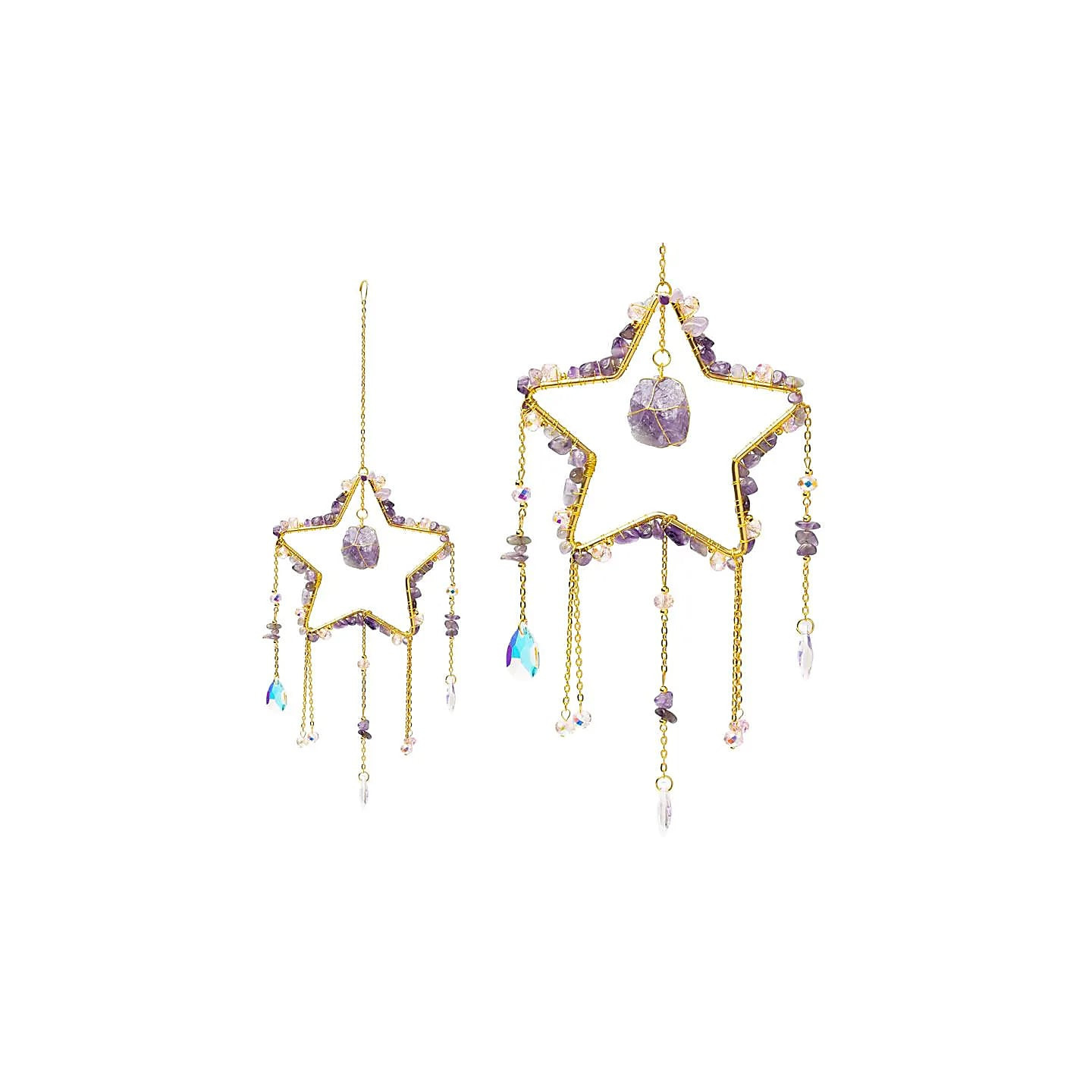 Attrape-soleil étoile avec améthyste | Pieralune
