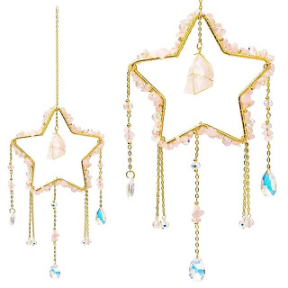 Attrape-soleil étoile avec quartz rose | Pieralune