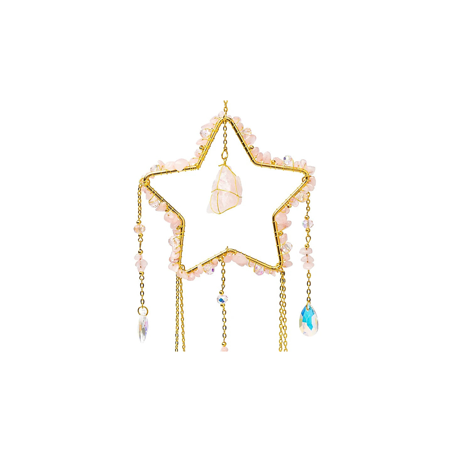 Attrape-soleil étoile avec quartz rose | Pieralune