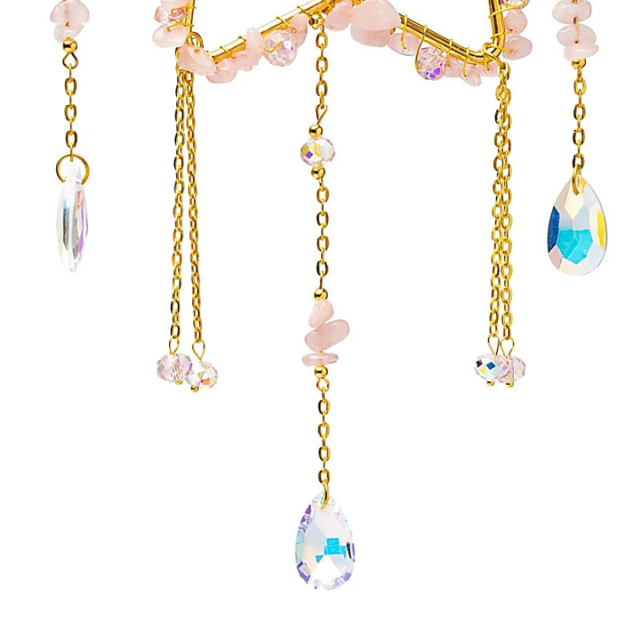 Attrape-soleil étoile avec quartz rose | Pieralune