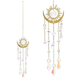 Attrape-soleil soleil et demi-lune avec verre cristal | Pieralune