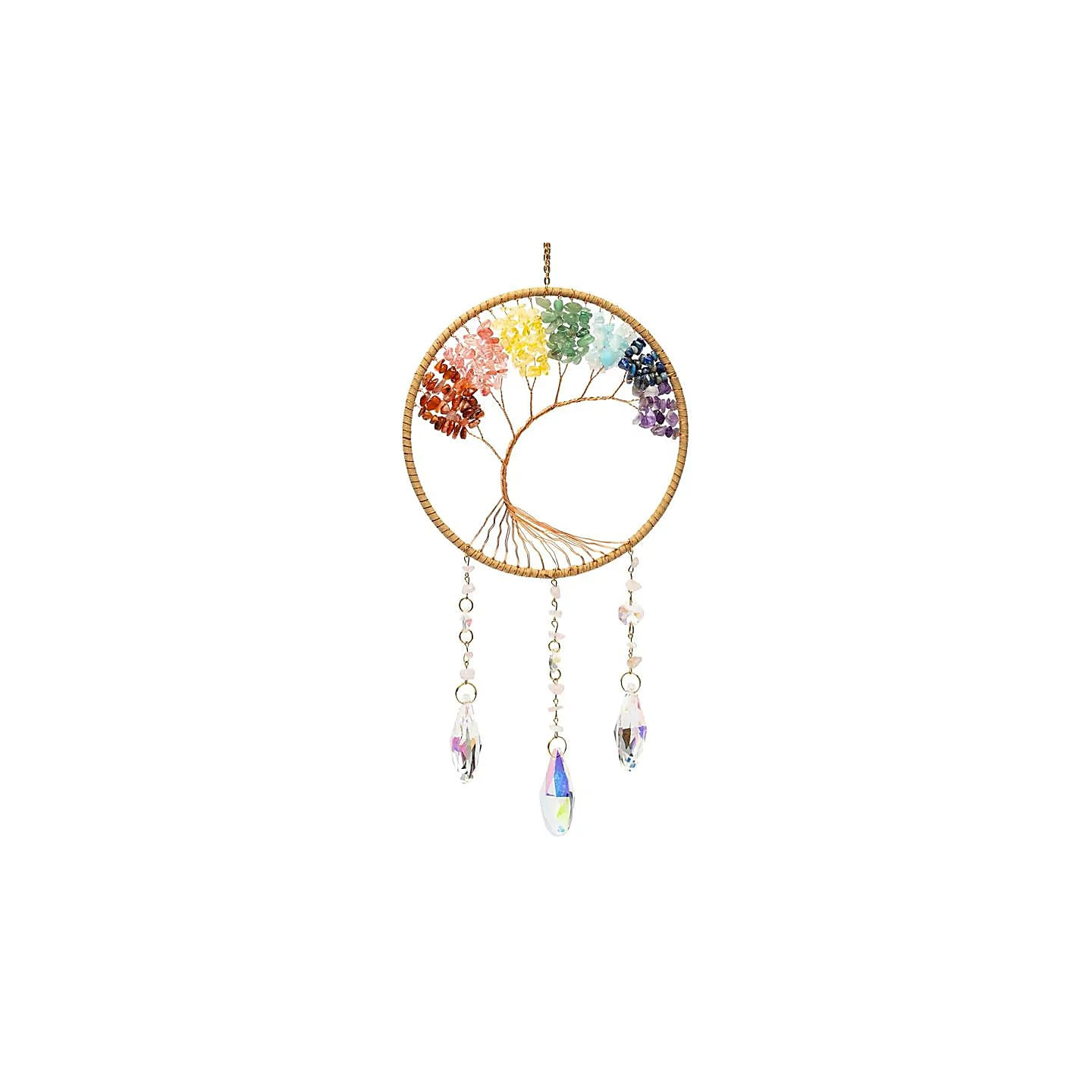 Attrape-soleil arbre de vie avec pierres de chakra | Pieralune