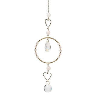 Capteur de soleil cœurs avec quartz rose et cristal | Pieralune