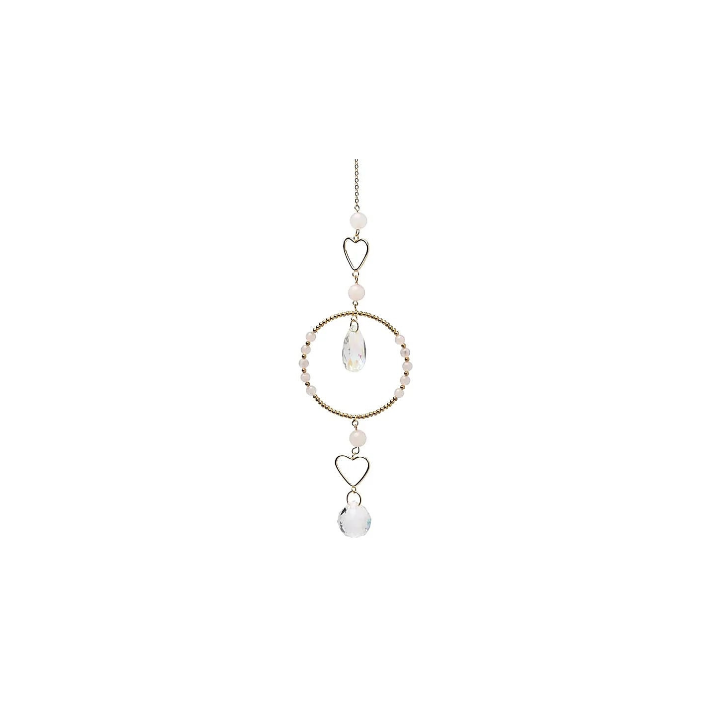 Capteur de soleil cœurs avec quartz rose et cristal | Pieralune