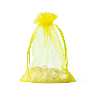 Sac cadeau en organza jaune S | Pieralune