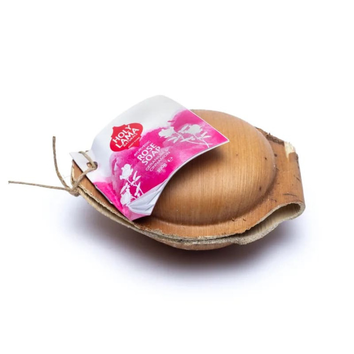 Holy Lama Savon en feuille de palmier à la Rose | Pieralune