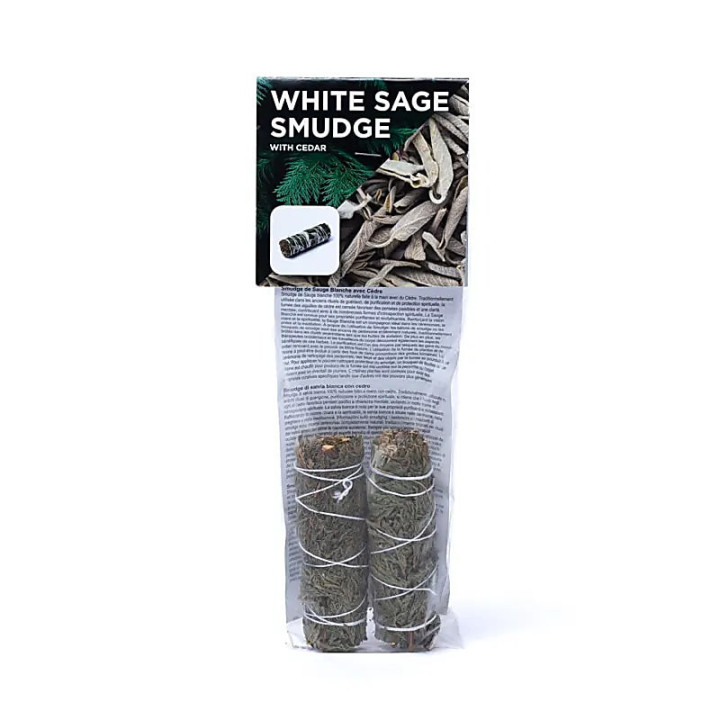 Sauge blanche smudge au cèdre S lot de 2 | Pieralune