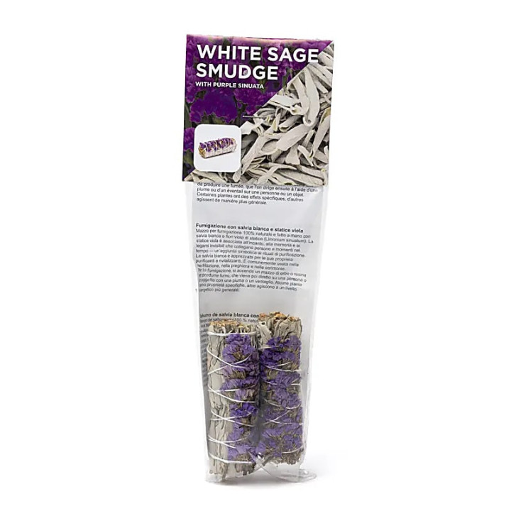 Smudge de Sauge Blanche avec sinuata violette lot de 2 | Pieralune