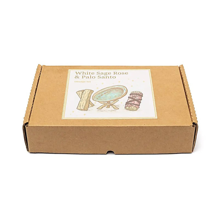 Set smudge Sauge Blanche, rose & Palo Santo | Pieralune