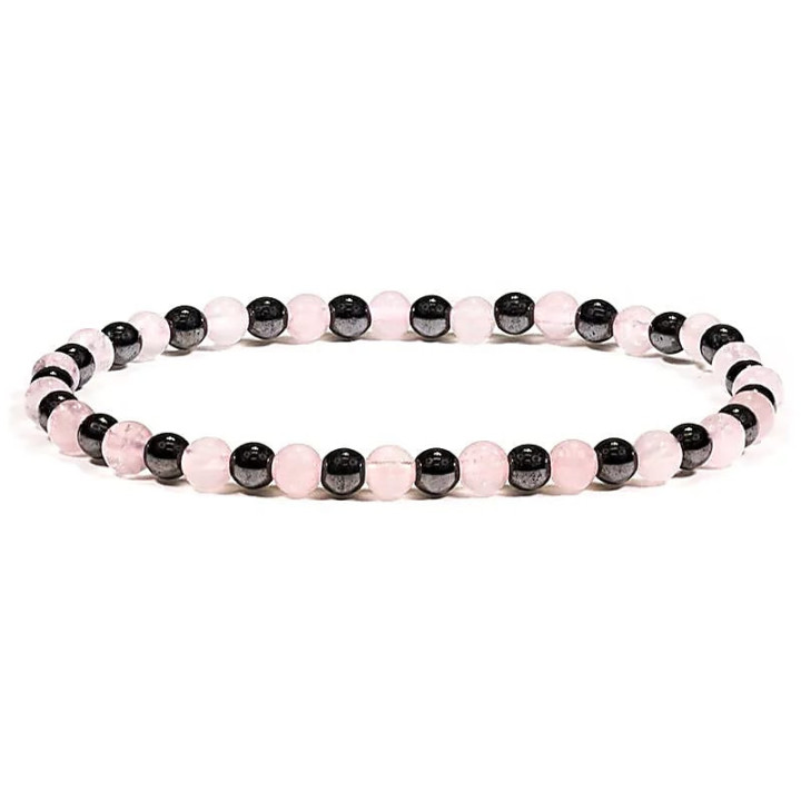 Bracelet hématite/quartz rose | Pieralune