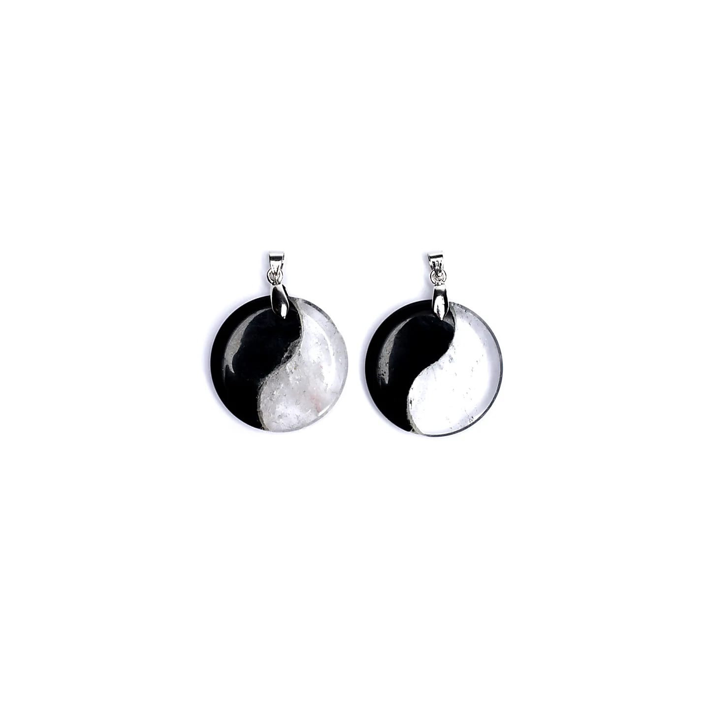 Pendentif Yin Yang obsidienne/cristal de roche | Pieralune