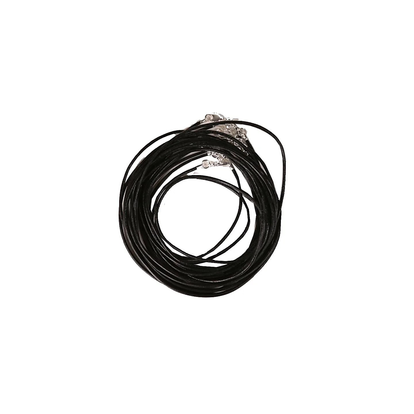 Collier en cuir avec fermoir à homard noir | Pieralune