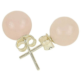 Boucles d’oreilles quartz rose clous argent 925 | Pieralune