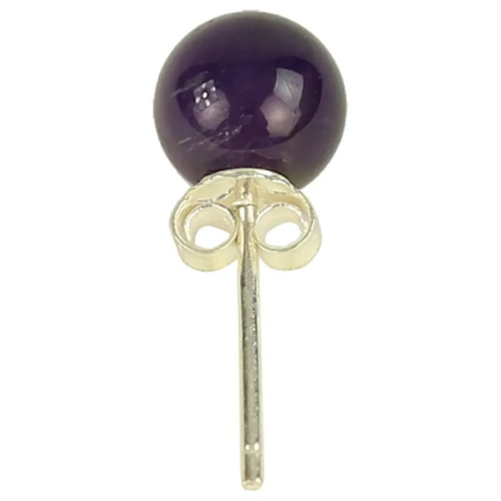 Boucles d’oreille Améthyste clou argent 925 | Pieralune