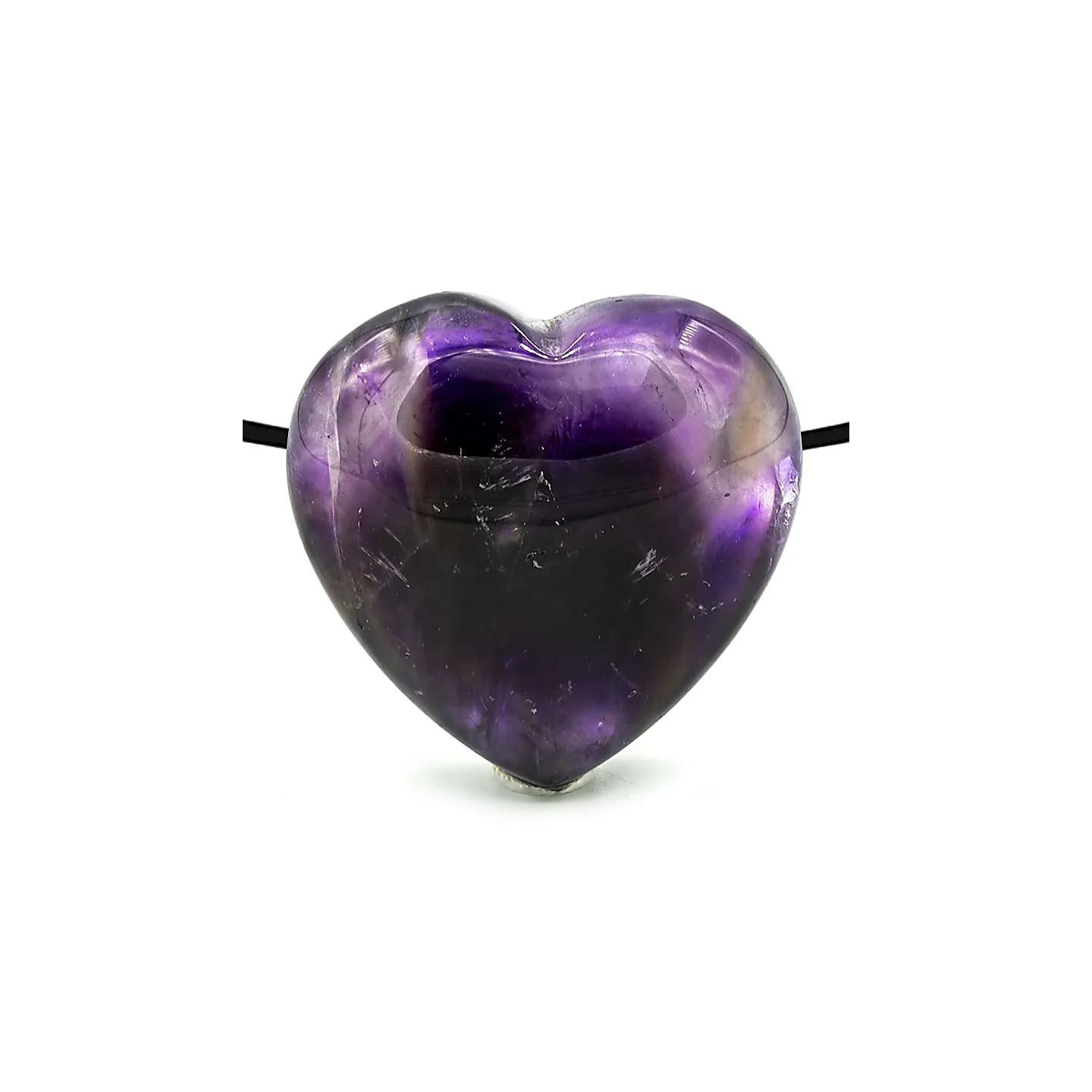 Pendentif en forme de coeur en Améthyste foré | Pieralune