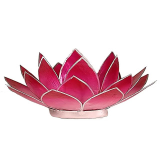 Eclairage d’ambiance Lotus rose bords argent | Pieralune