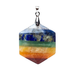 Pendentif pierre précieuse hexagonale 7 chakras | Pieralune