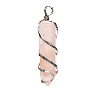 Pendentif pointe de quartz rose | Pieralune