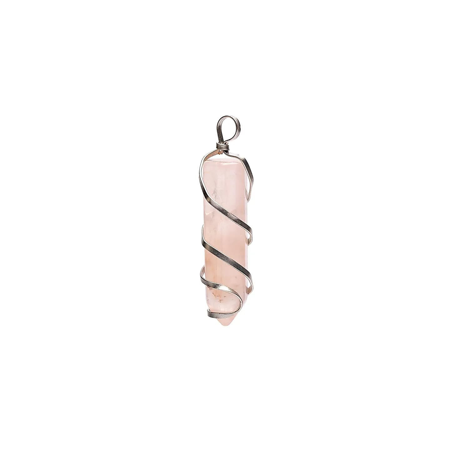 Pendentif pointe de quartz rose | Pieralune