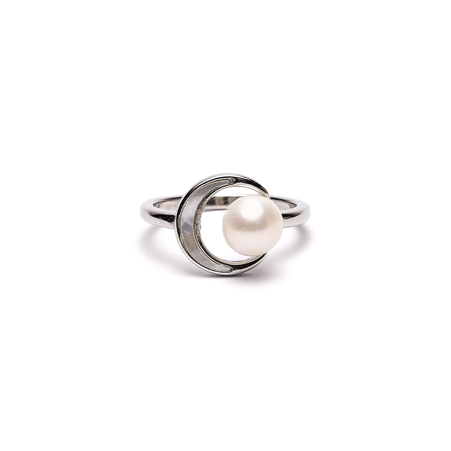 Bague ajustable perle et lune | Pieralune