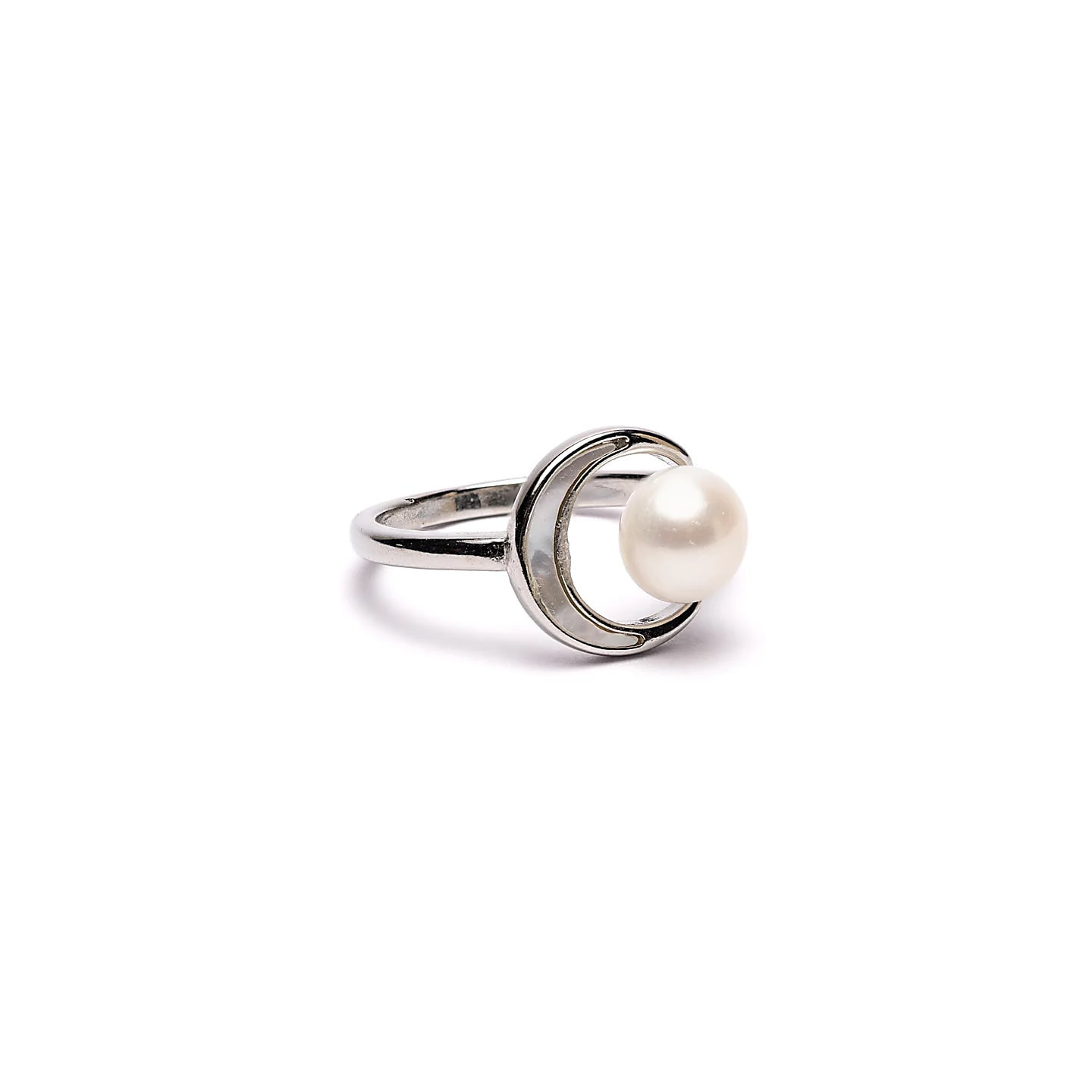 Bague ajustable perle et lune | Pieralune
