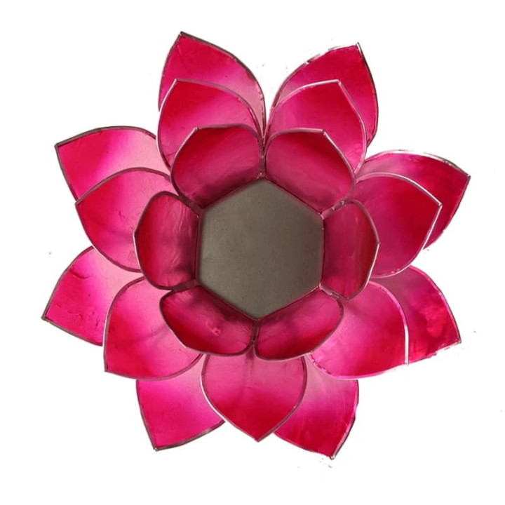 Eclairage d’ambiance Lotus rose bords argent | Pieralune