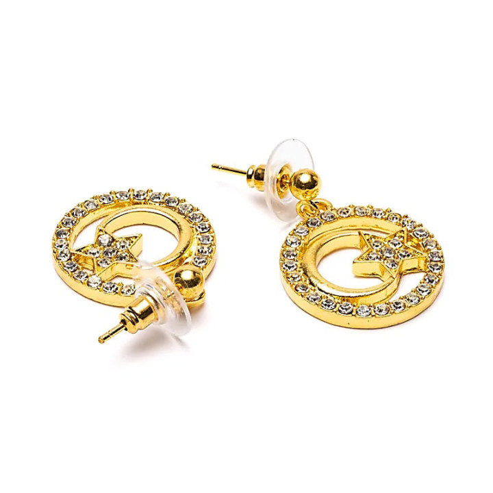 Boucles d'oreilles lune et étoile doré | Pieralune