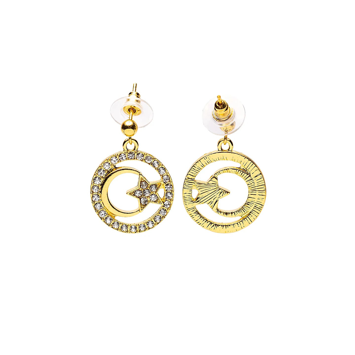 Boucles d'oreilles lune et étoile doré | Pieralune