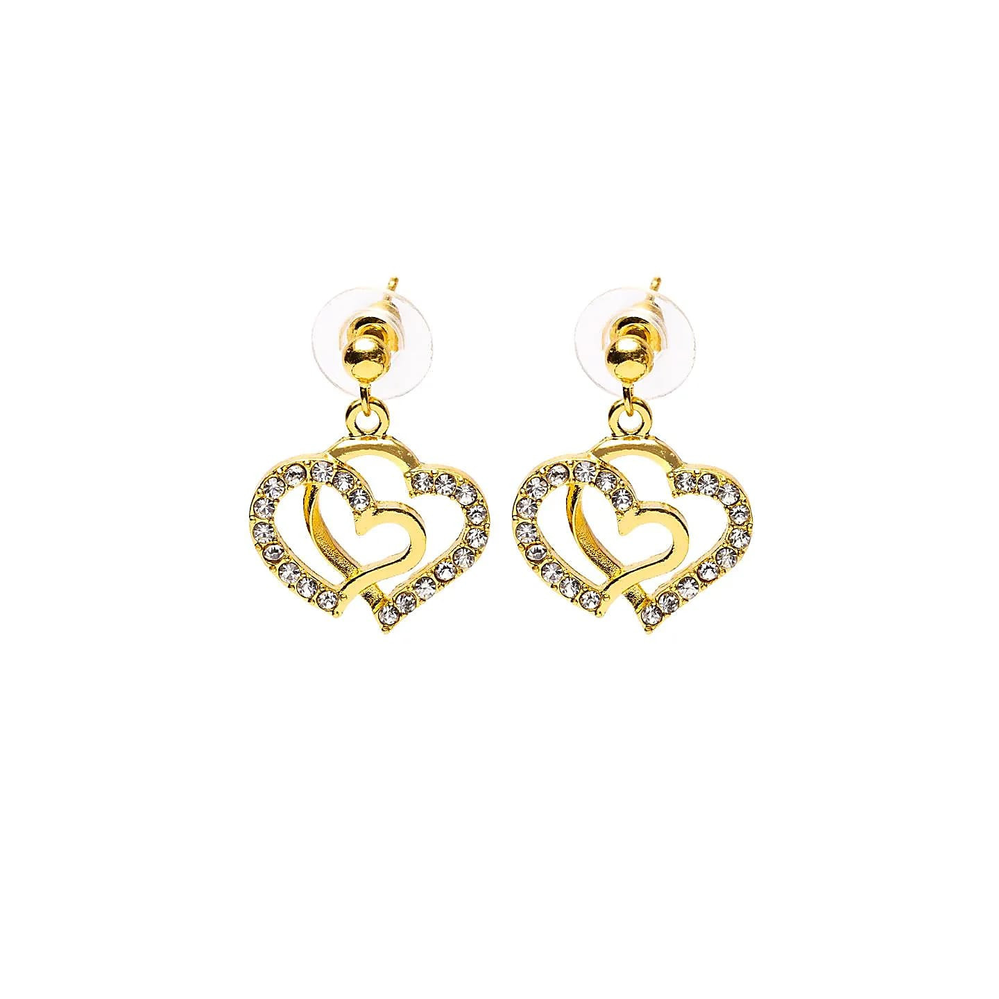 Boucles d'oreilles cœurs dorées | Pieralune