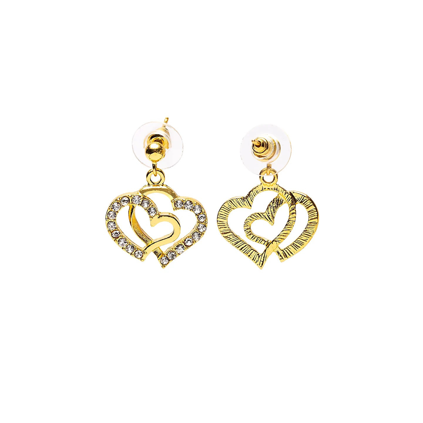 Boucles d'oreilles cœurs dorées | Pieralune