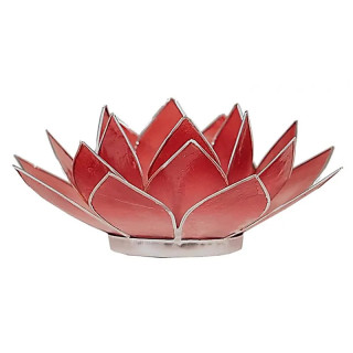 Eclairage ambiance Lotus rouge bords argent | Pieralune