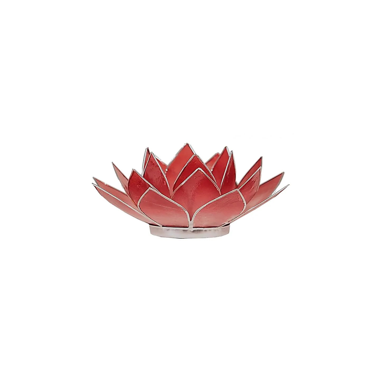 Eclairage ambiance Lotus rouge bords argent | Pieralune