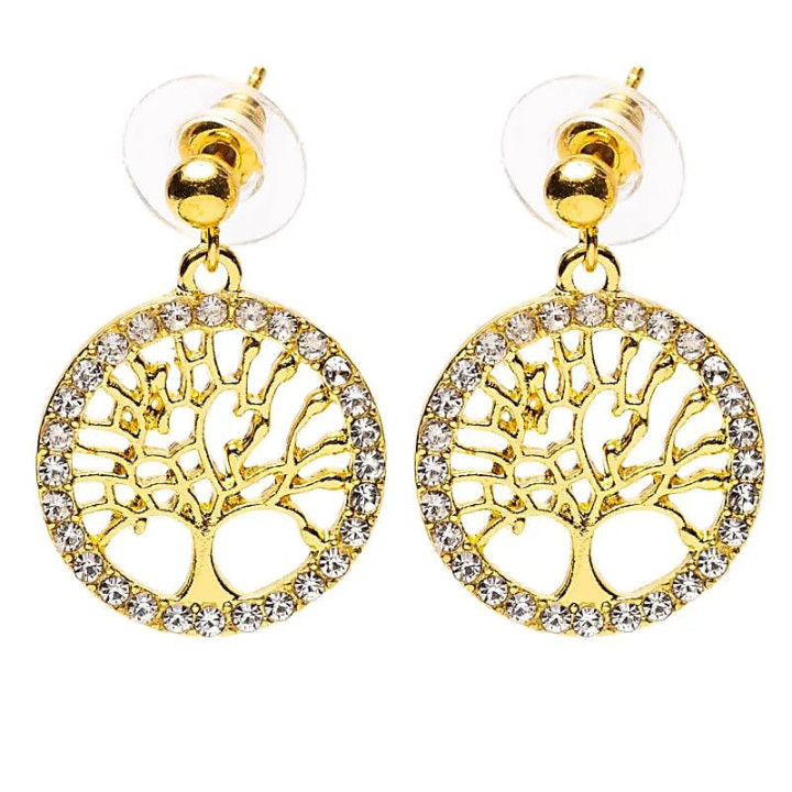 Boucles d'oreilles arbre de vie dorées | Pieralune