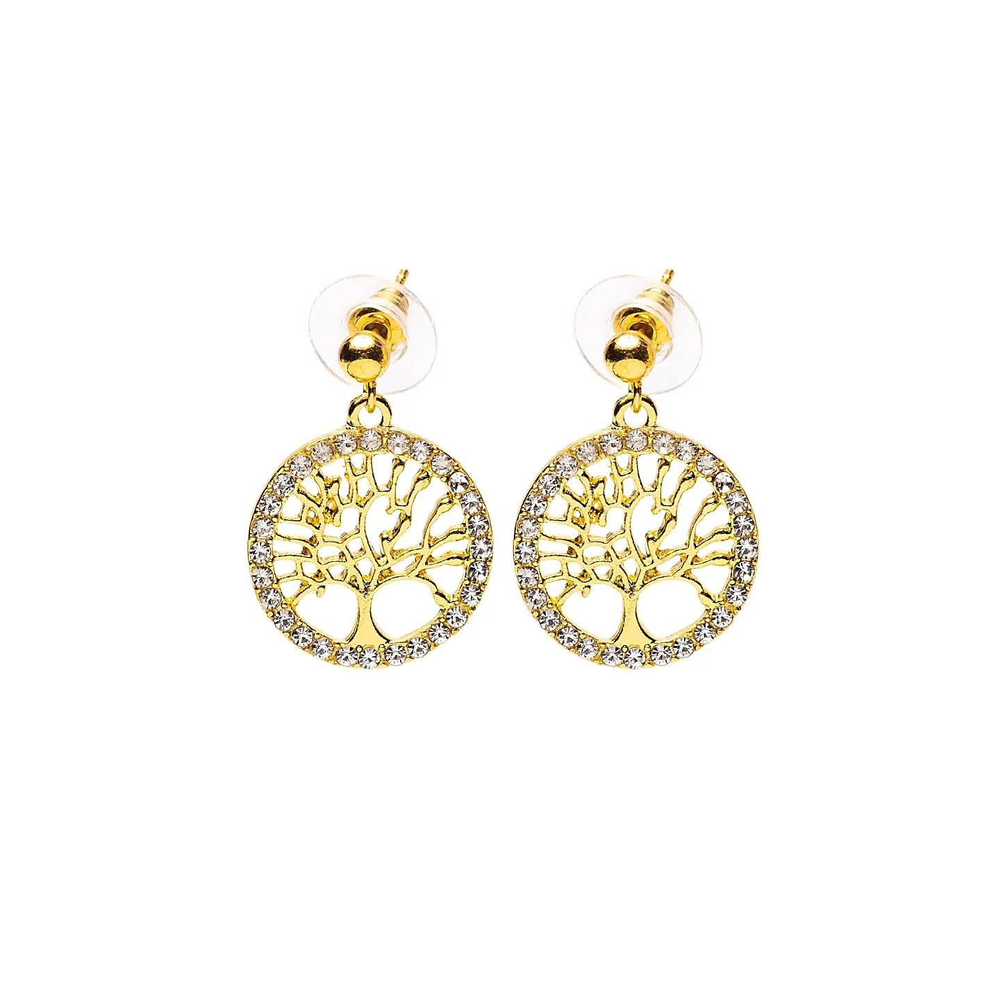 Boucles d'oreilles arbre de vie dorées | Pieralune