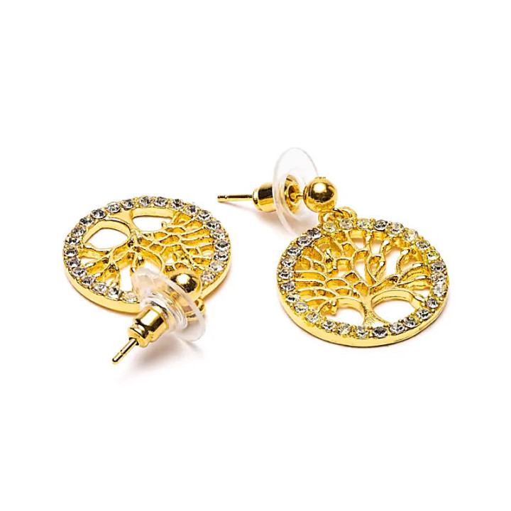 Boucles d'oreilles arbre de vie dorées | Pieralune