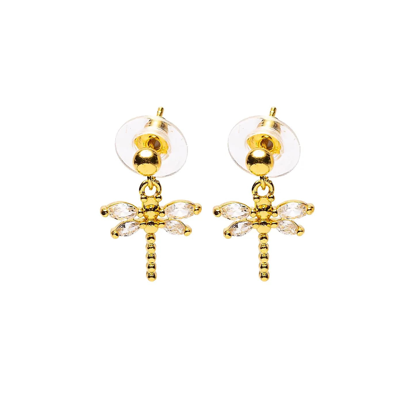 Boucles d'oreilles libellule dorées | Pieralune
