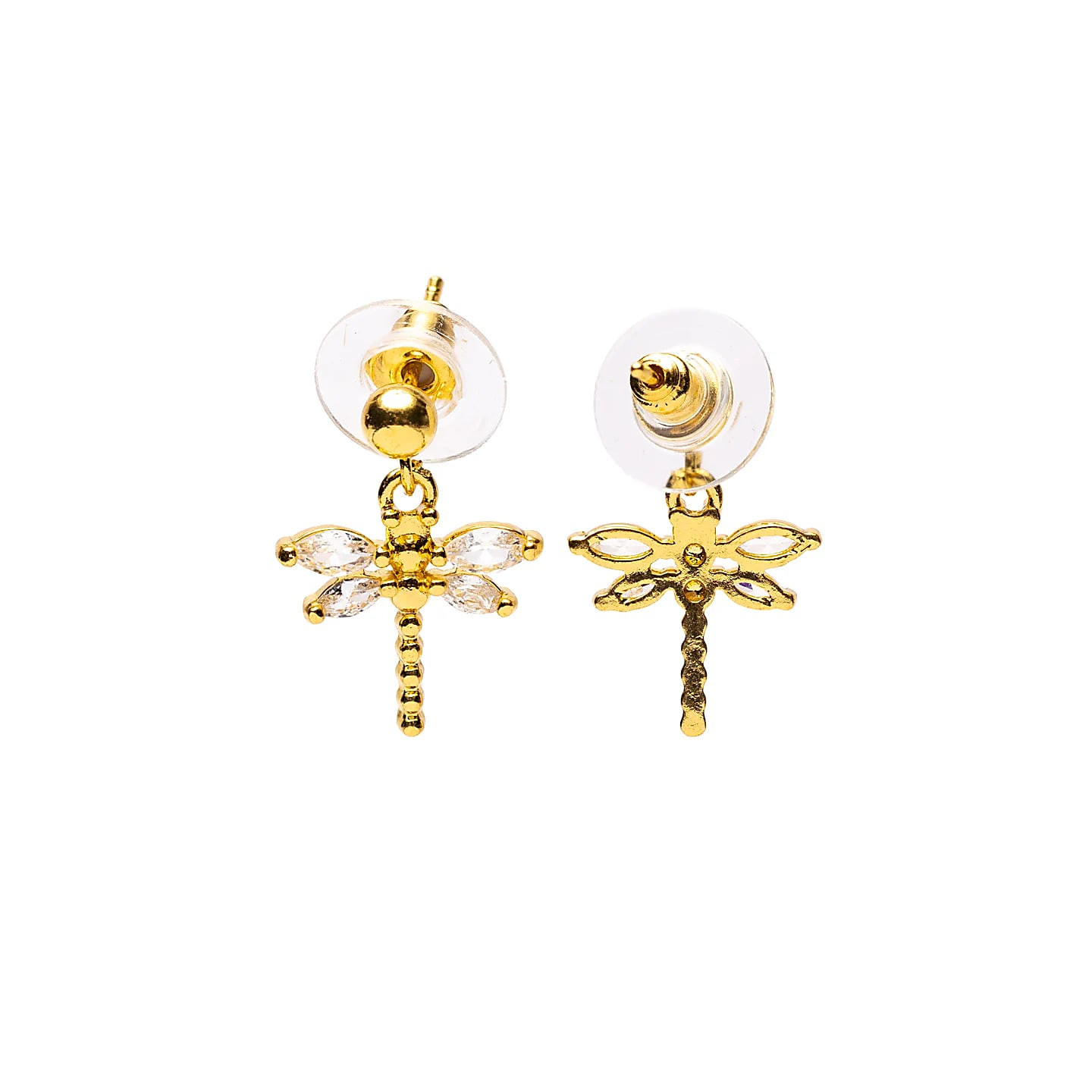 Boucles d'oreilles libellule dorées | Pieralune