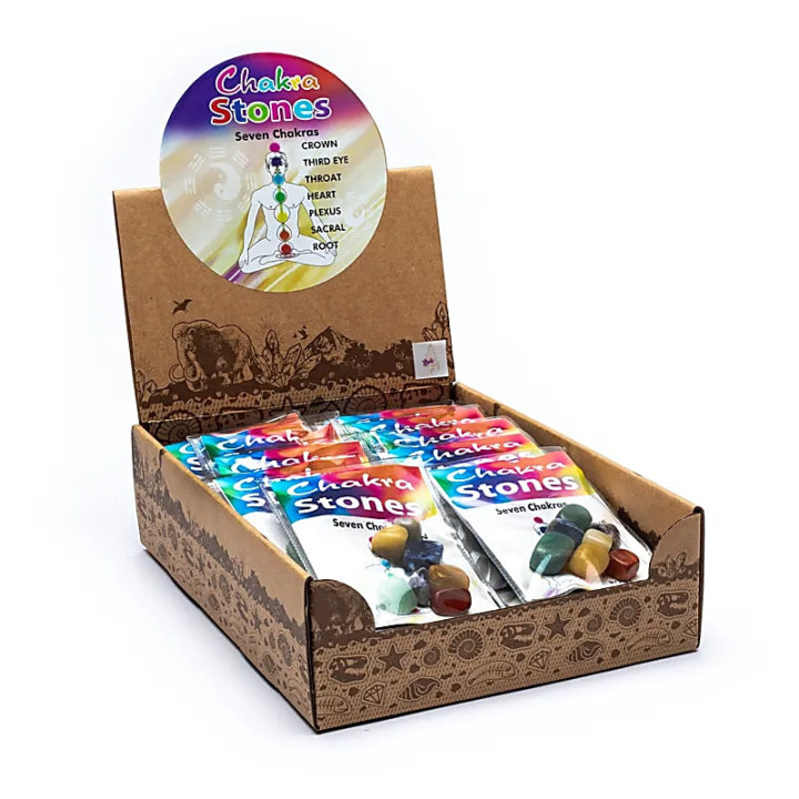 Pierres chakra 24 lots présentoir gratuit | Pieralune