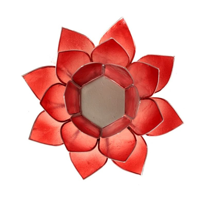 Eclairage ambiance Lotus rouge bords argent | Pieralune