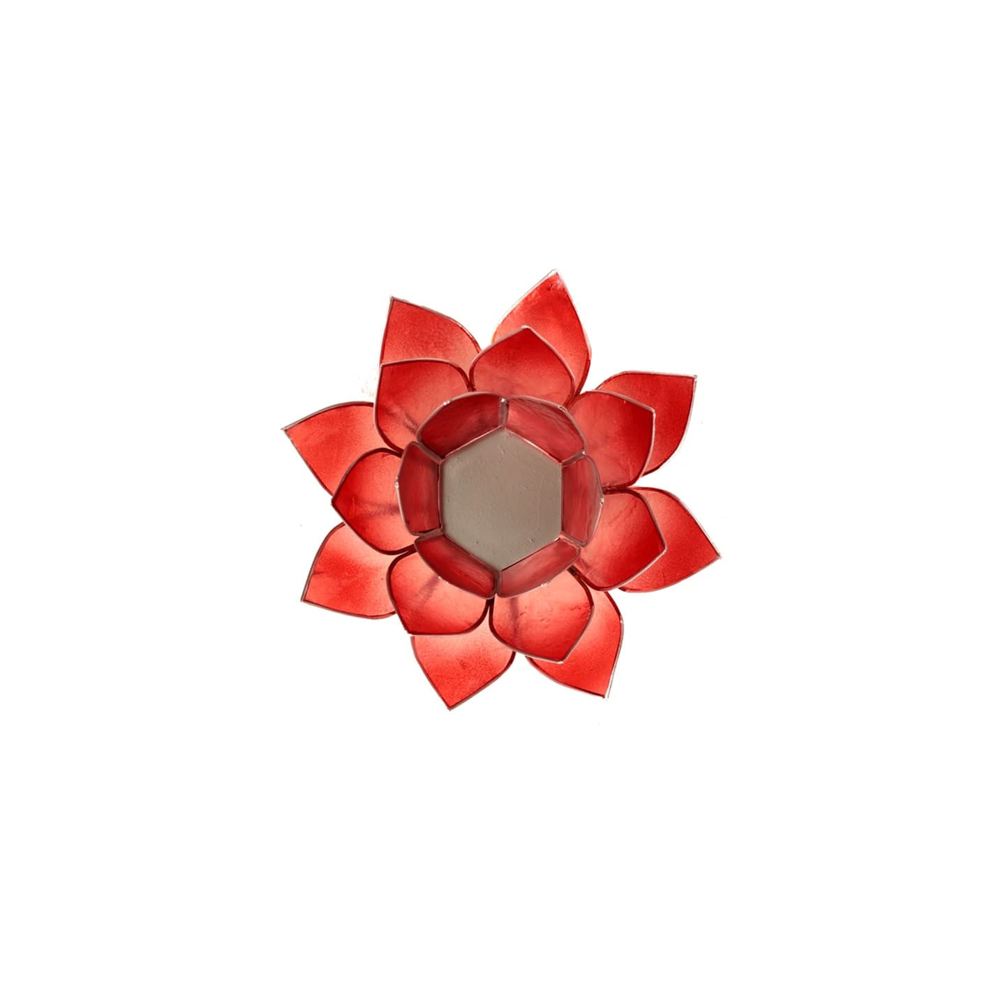 Eclairage ambiance Lotus rouge bords argent | Pieralune